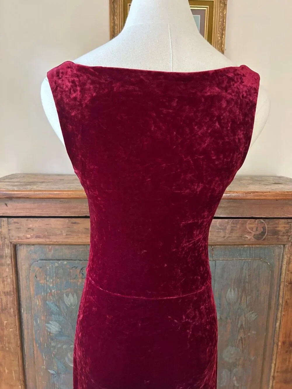 Vintage Betsey Johnson New York Crimson Velvet Corset Dress - Picture 6 of 9